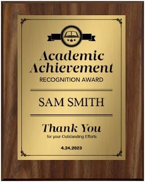 Signs ByLITA Customizable Academic Achievement Award Wooden Plaque Award with Easel Stand, Engraved Gift for winners of awards, certificates and achievements…